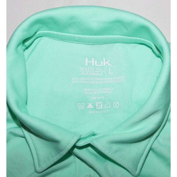 Huk Icon X Men's Performance Short Sleeve Outdoors Fishing Polo Shirt Size Large - Picture 6 of 7